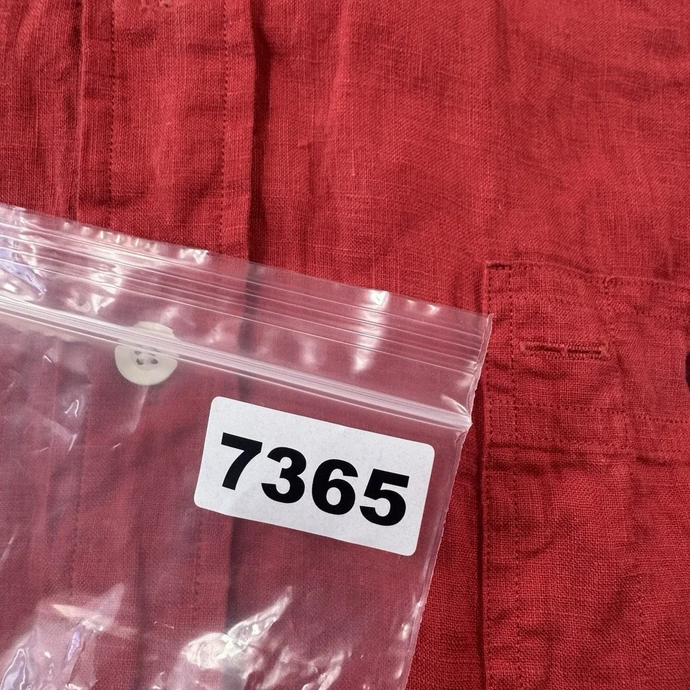 Polo Ralph Lauren Red VTG Pure Linen L/S Mens Button Front Size XL Mint